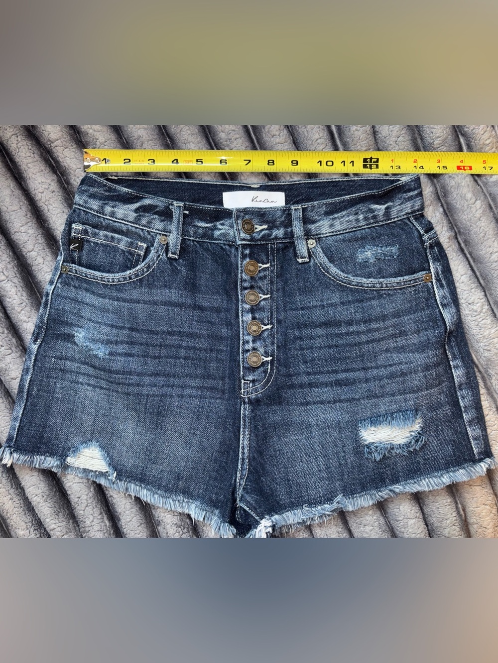 KanCan Dark Wash High Rise Denim Shorts